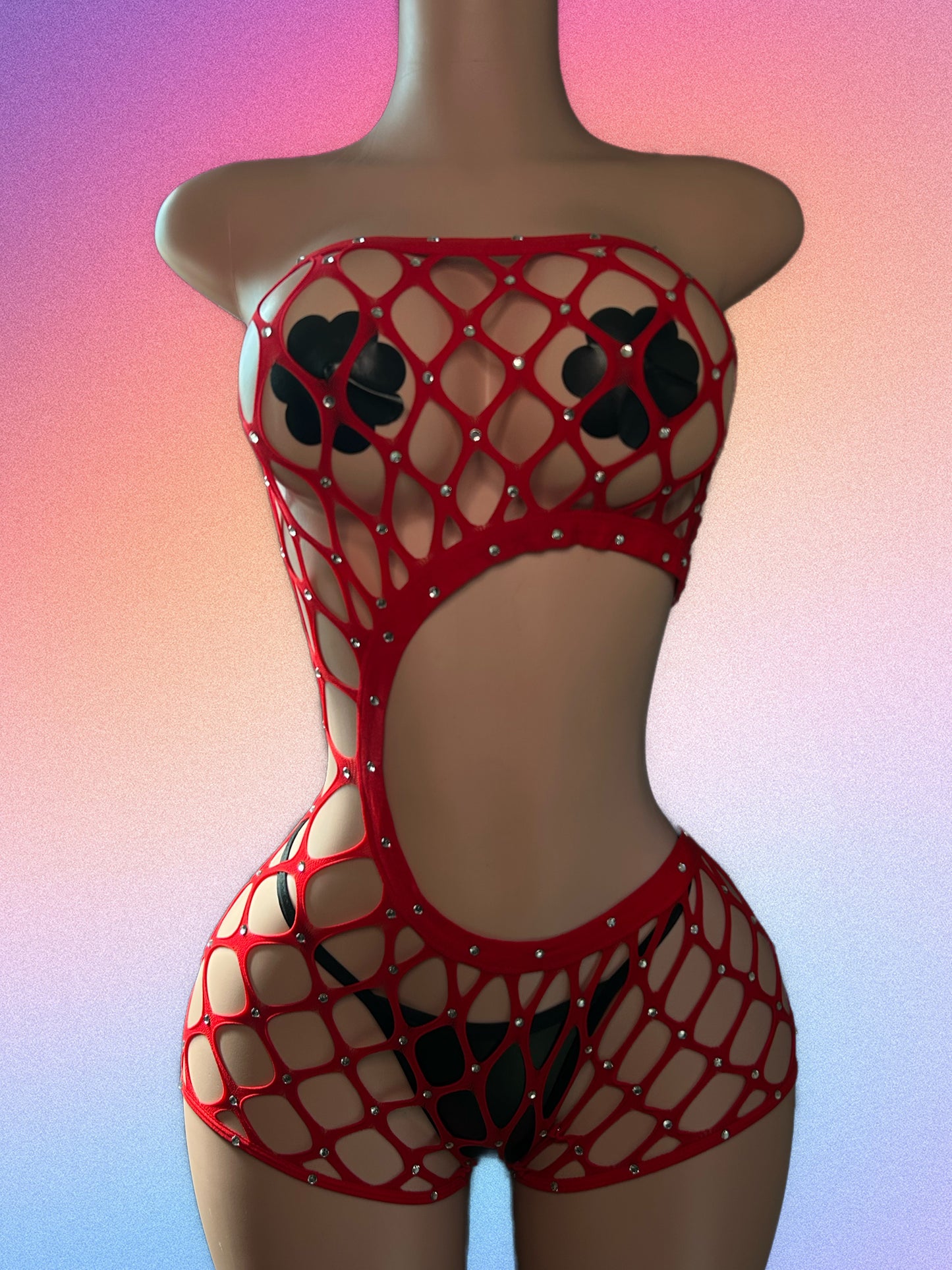 Diamond Romper (Pink, Black, & Red)