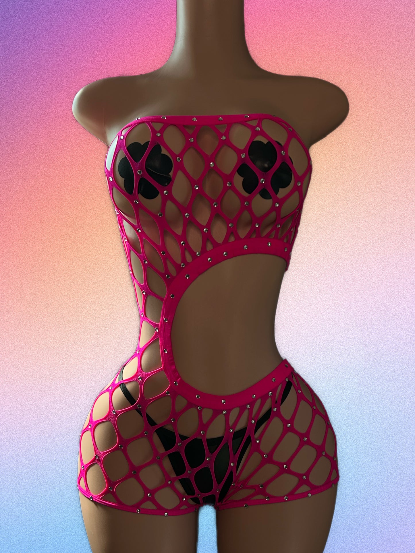 Diamond Romper (Pink, Black, & Red)